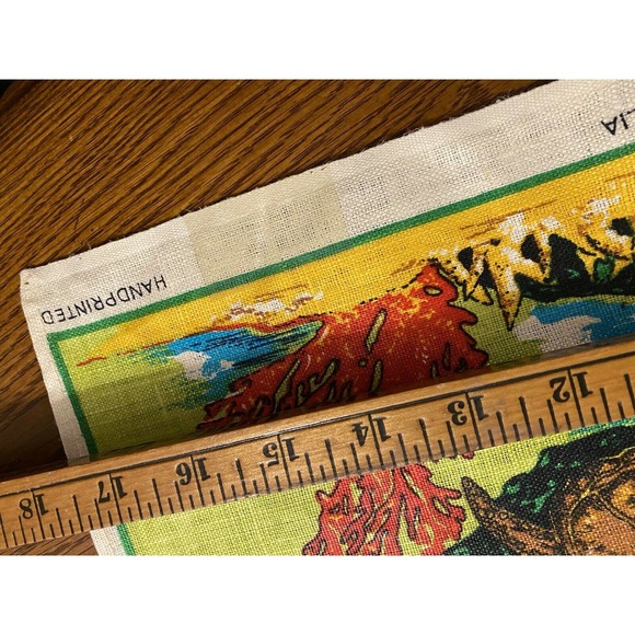 Vintage Linen Souvenir Towel Scenic Queensland Great Barrier Reef Made In Poland - Picture 7 of 12